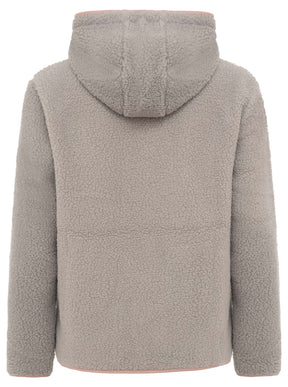 Zwillingsherz - Teddyjacke/Hoodie mit Kapuze - Hellgrau