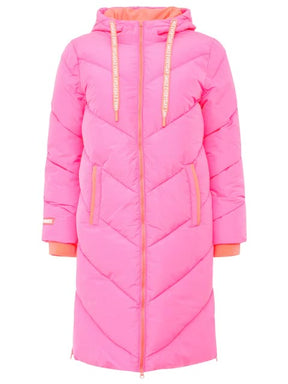 Zwillingsherz - Steppmantel / Steppjacke "Good Vibes Only" - Pink/Orange
