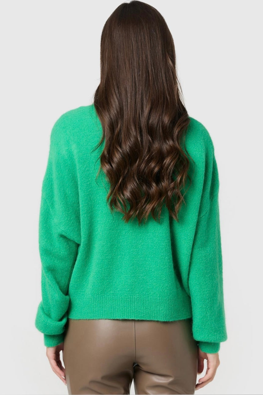 Wasabi - Trendig weicher Baby Alpaka Cardigan - Grün