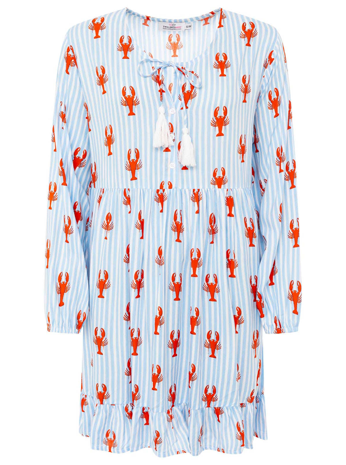 Zwillingsherz - Kleid "Lobsters & Stripes" - Blau