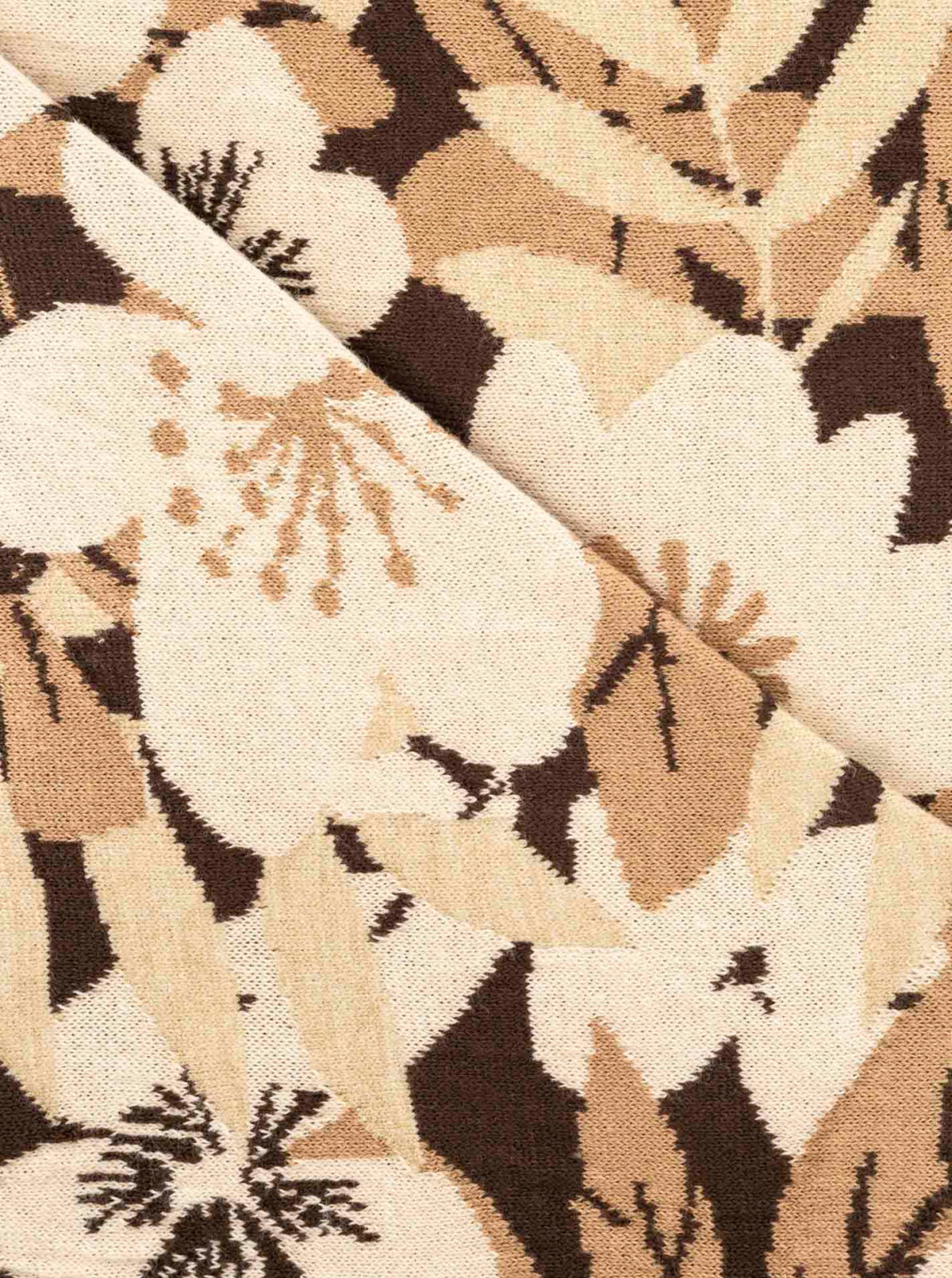 Zwillingsherz - Dreieckstuch "Blumen & Sträucher" Baumwolle - Beige