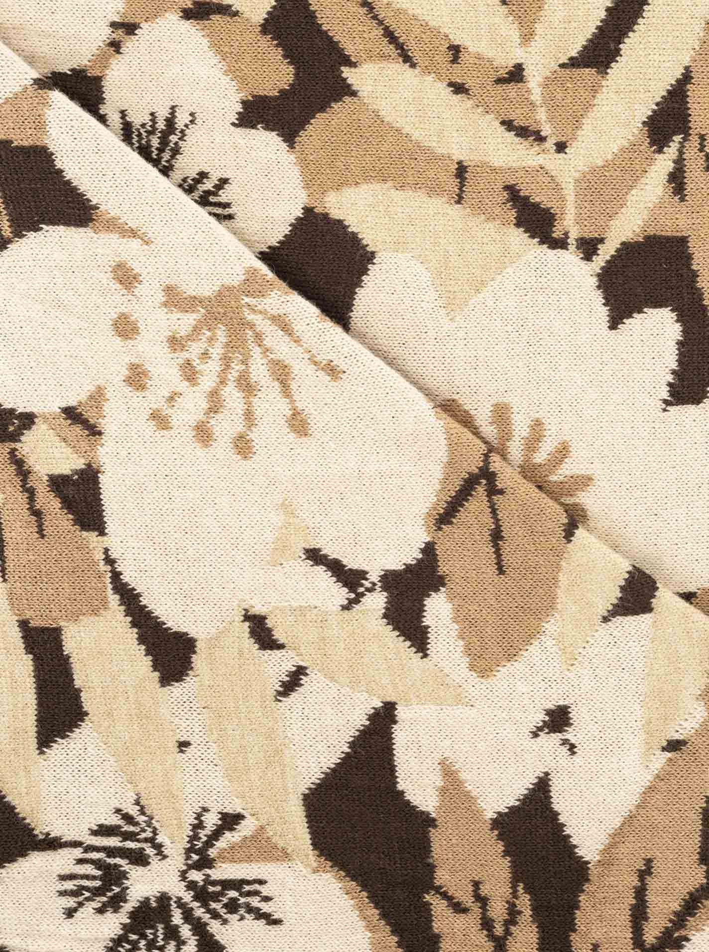 Zwillingsherz - Dreieckstuch "Blumen & Sträucher" Baumwolle - Beige