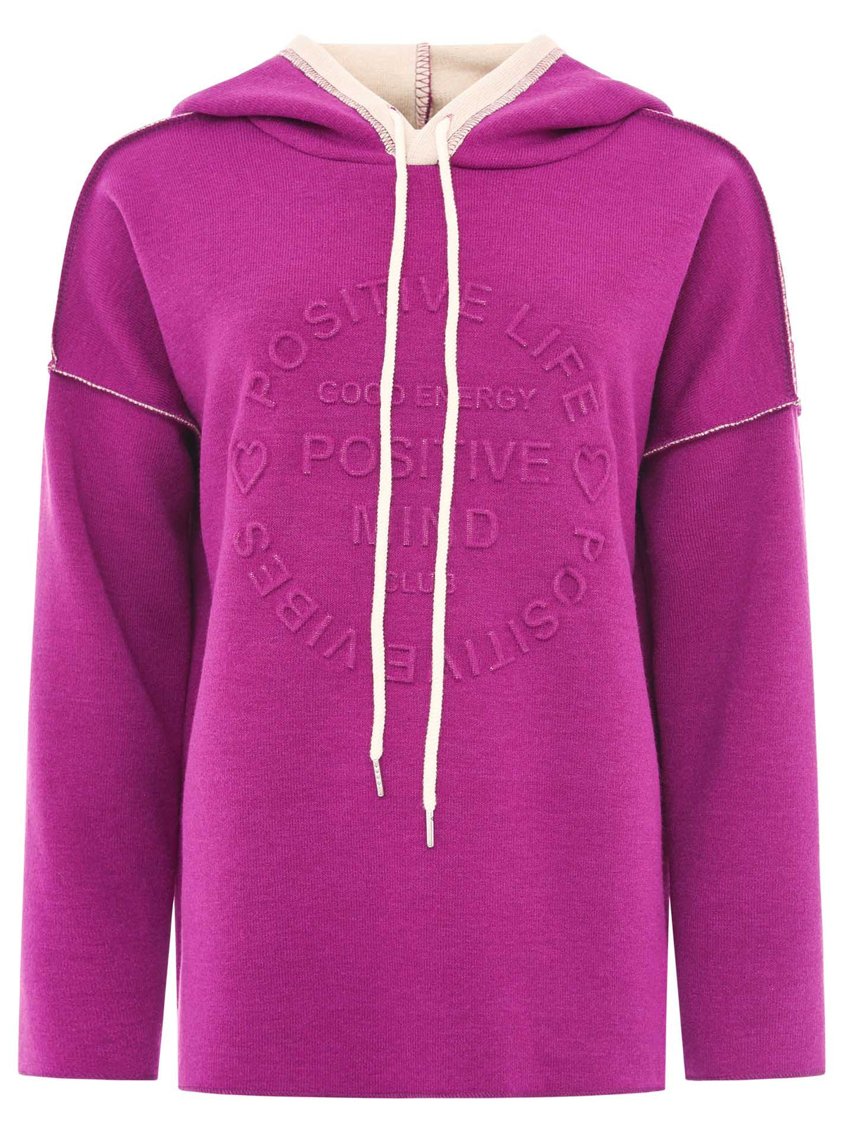 Zwillingsherz - Made in Italy Hoodie "Positive Mind" - Beere