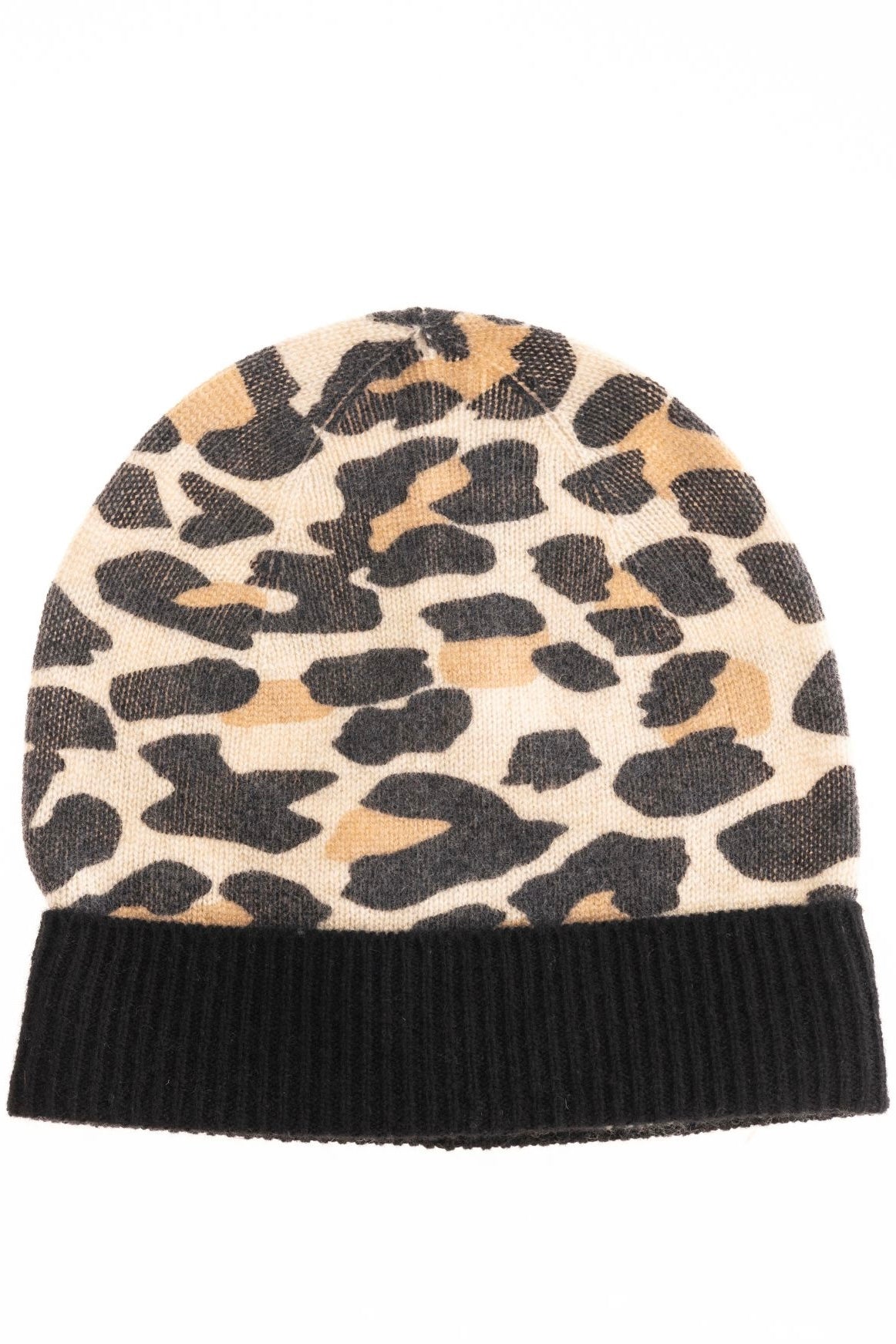 Zwillingsherz - 100% Cashmere Mütze "Leo" - Beige/Schwarz