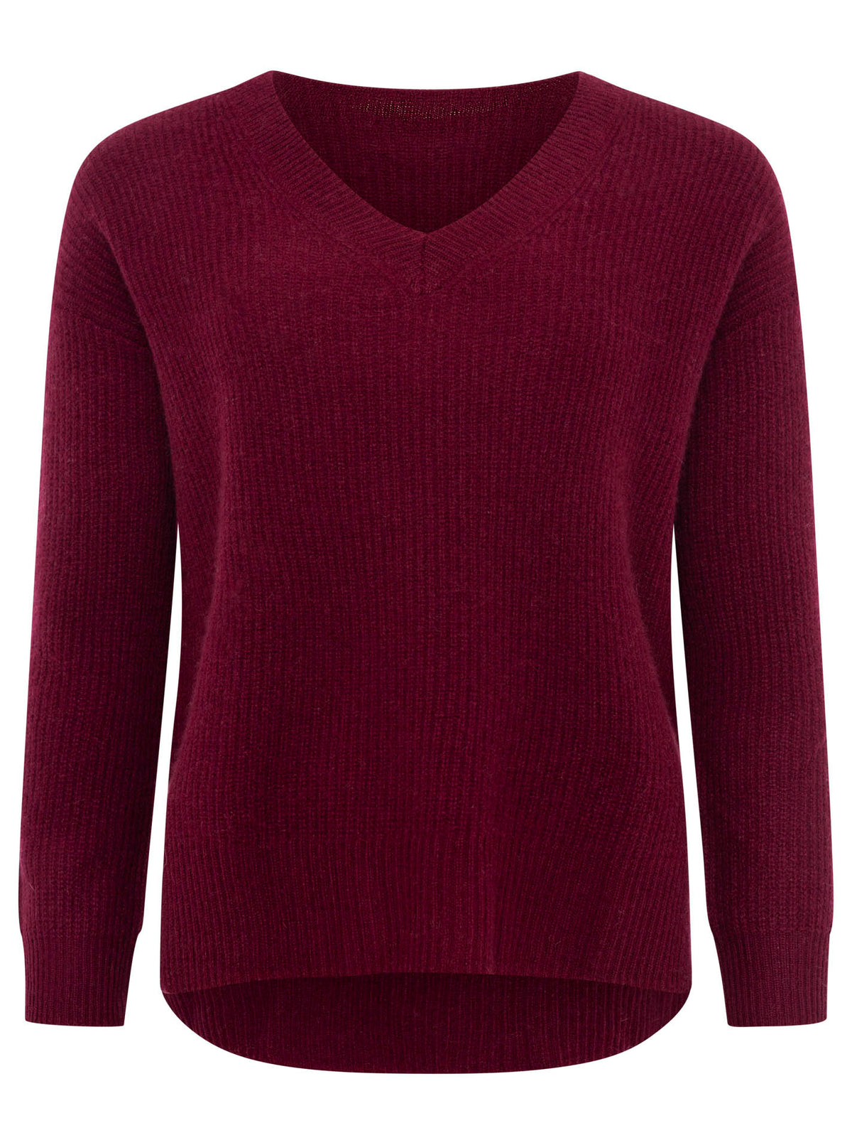 Zwillingsherz Kaschmir / Cashmere Pullover V-Ausschnitt - Bordeuax