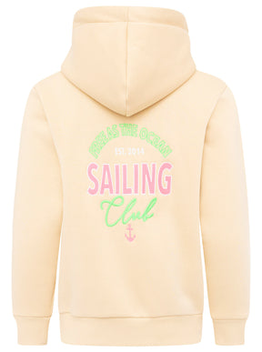 Zwillingsherz - Hoodiejacke "Free Ocean Anker" - Beige/Grün/Pink