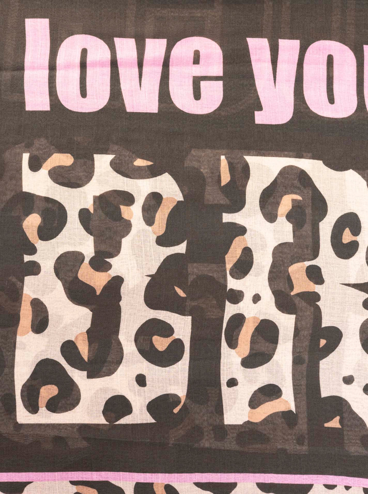 Zwillingsherz - Schal "Wild Smile" - Beige/Pink/Schwarz