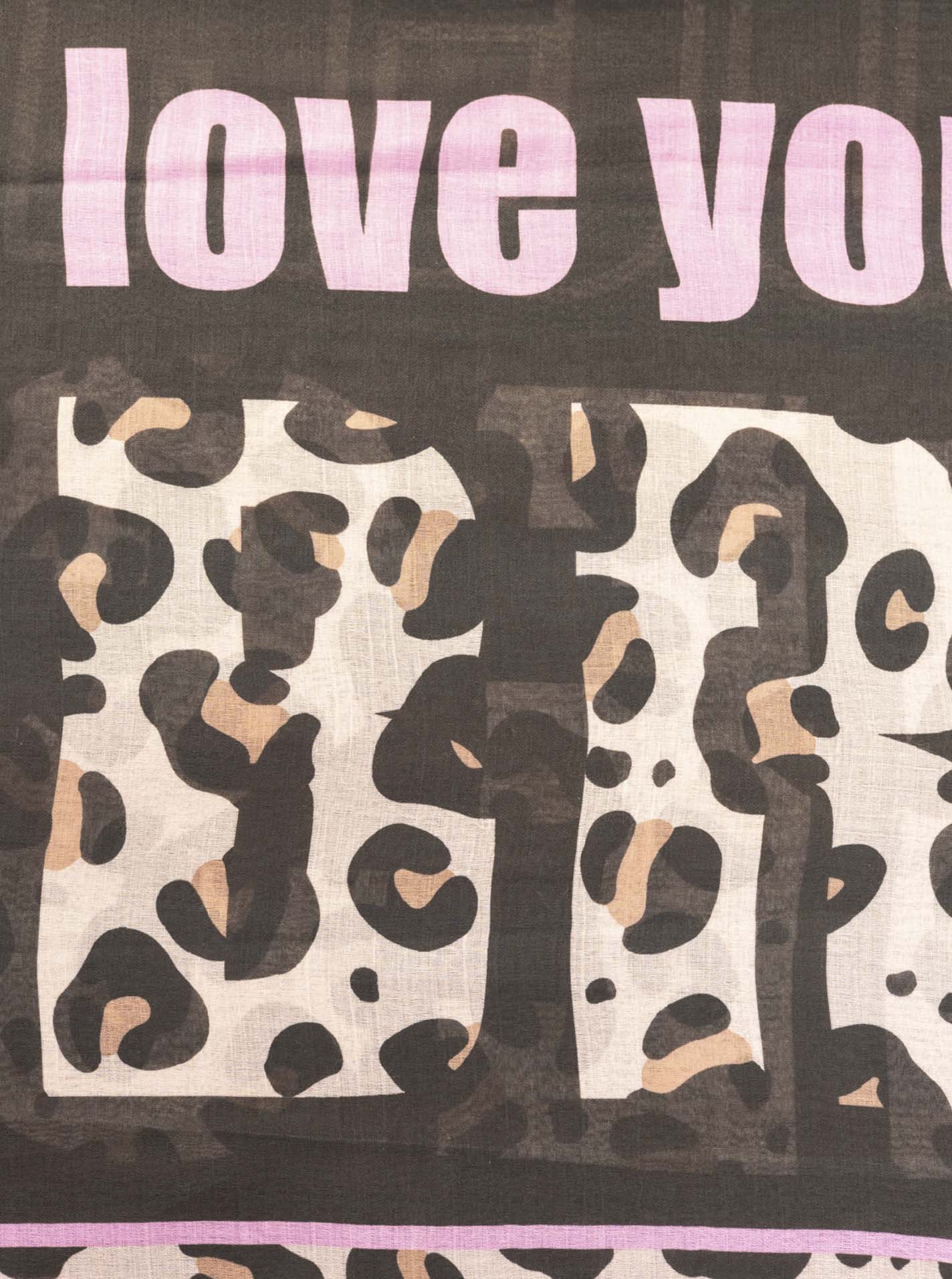 Zwillingsherz - Schal "Wild Smile" - Beige/Pink/Schwarz