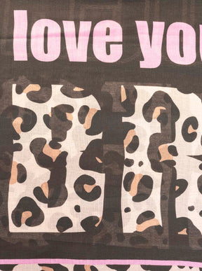 Zwillingsherz - Schal "Wild Smile" - Beige/Pink/Schwarz