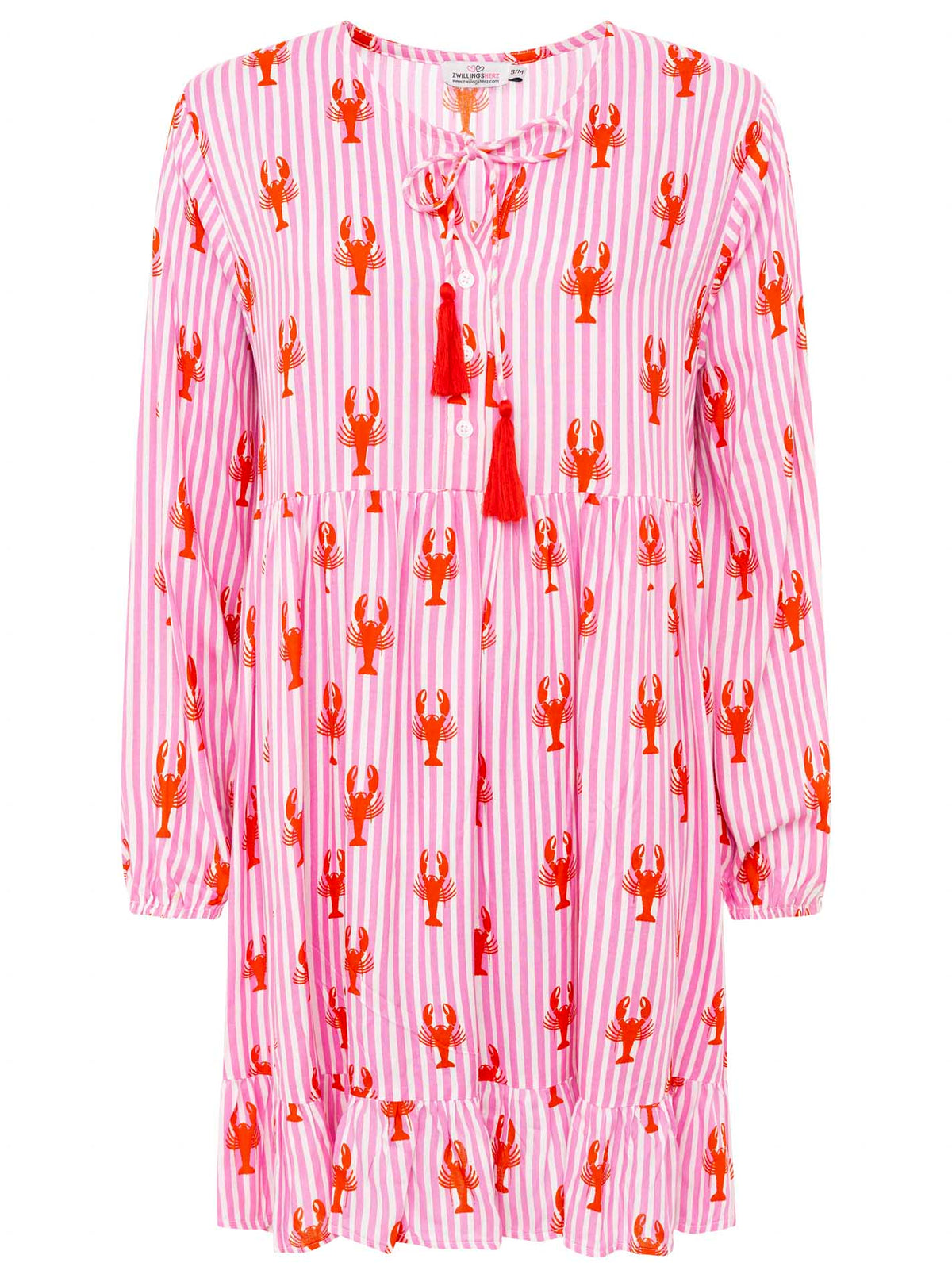 Zwillingsherz - Kleid "Lobsters & Stripes" - Pink