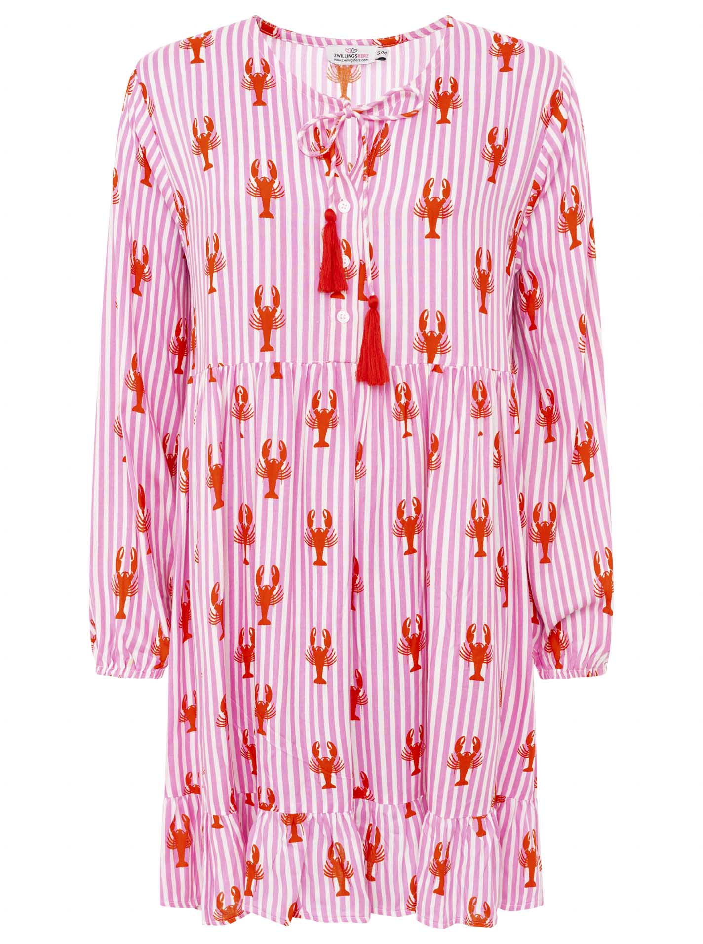Zwillingsherz - Kleid "Lobsters & Stripes" - Pink