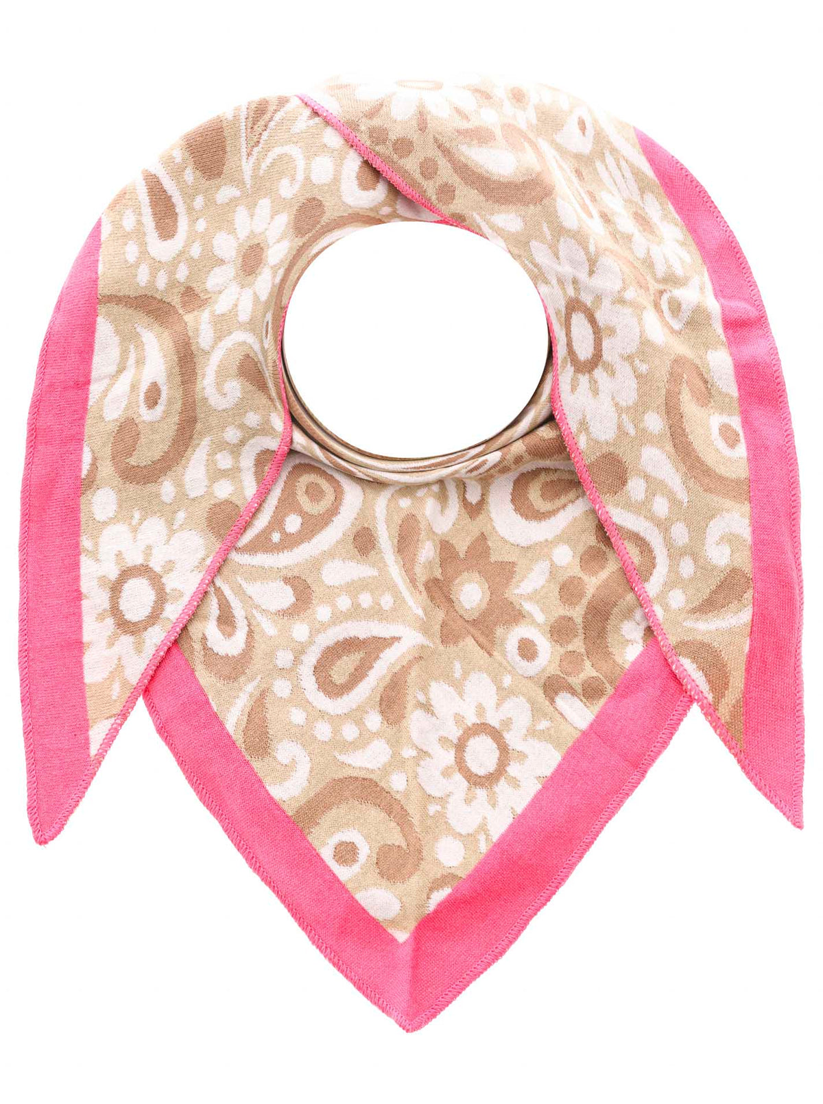 Zwillingsherz - Dreieckstuch/Schal "Blumige Aussicht" Baumwolle - Beige/Pink