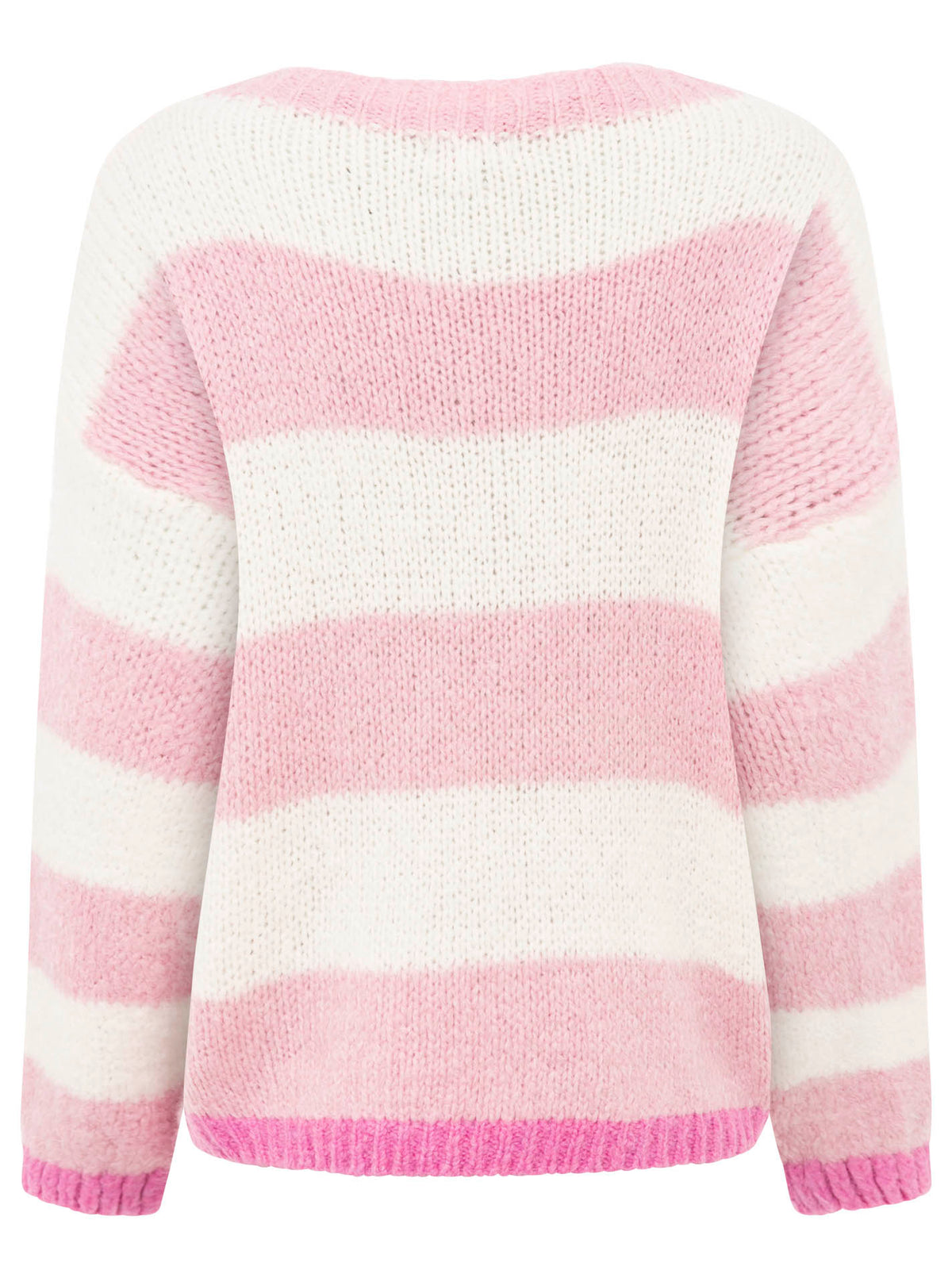 Zwillingsherz Pullover mit Streifen Smile - Pink/Creme