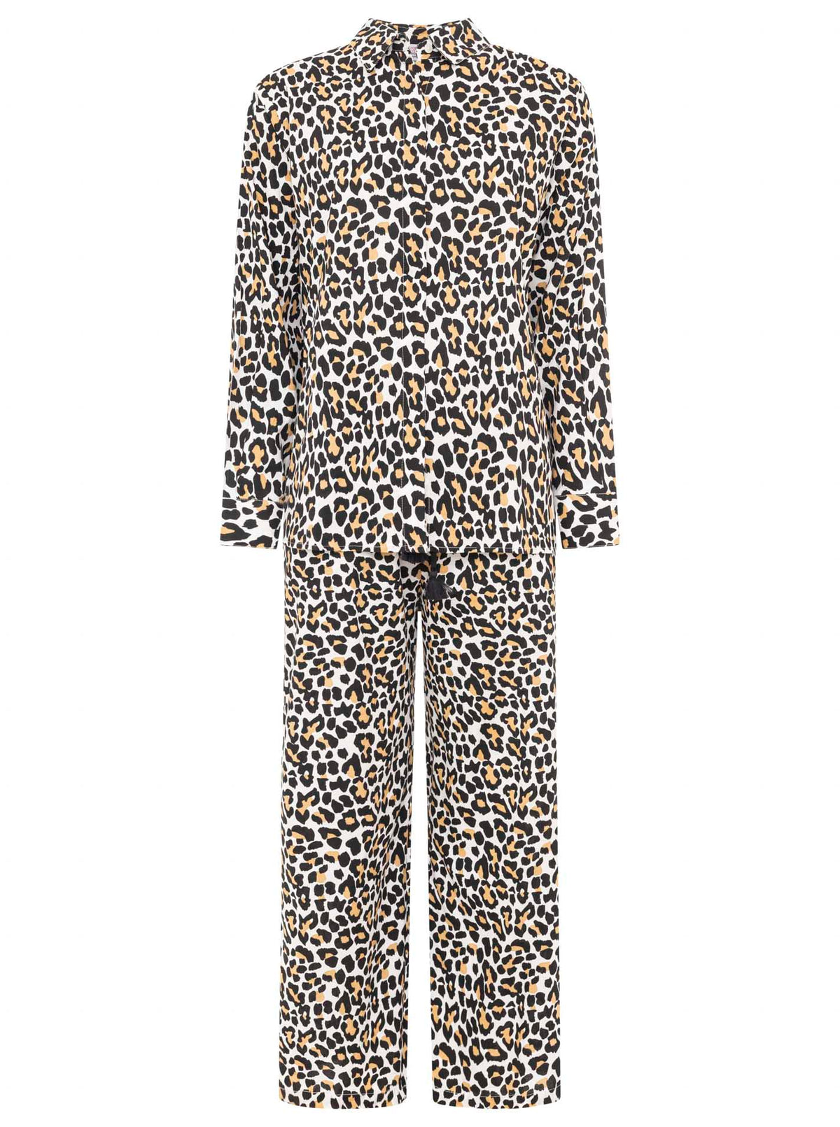 Zwillingsherz - Leo Set (Bluse + Hose) - Beige/Schwarz