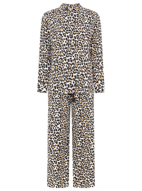 Zwillingsherz - Leo Set (Bluse + Hose) - Beige/Schwarz