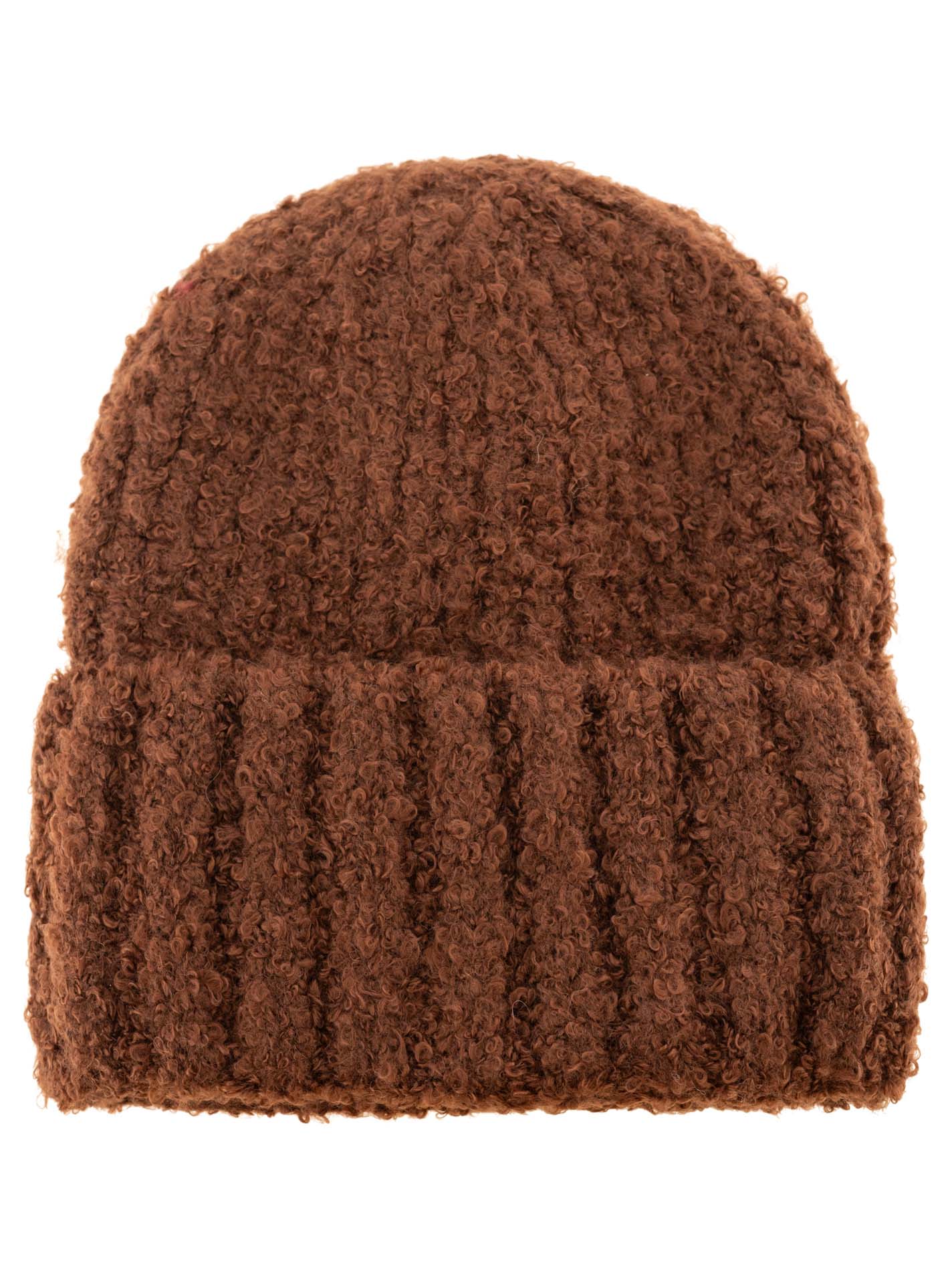 Zwillingsherz - Boucle-Mütze - Braun