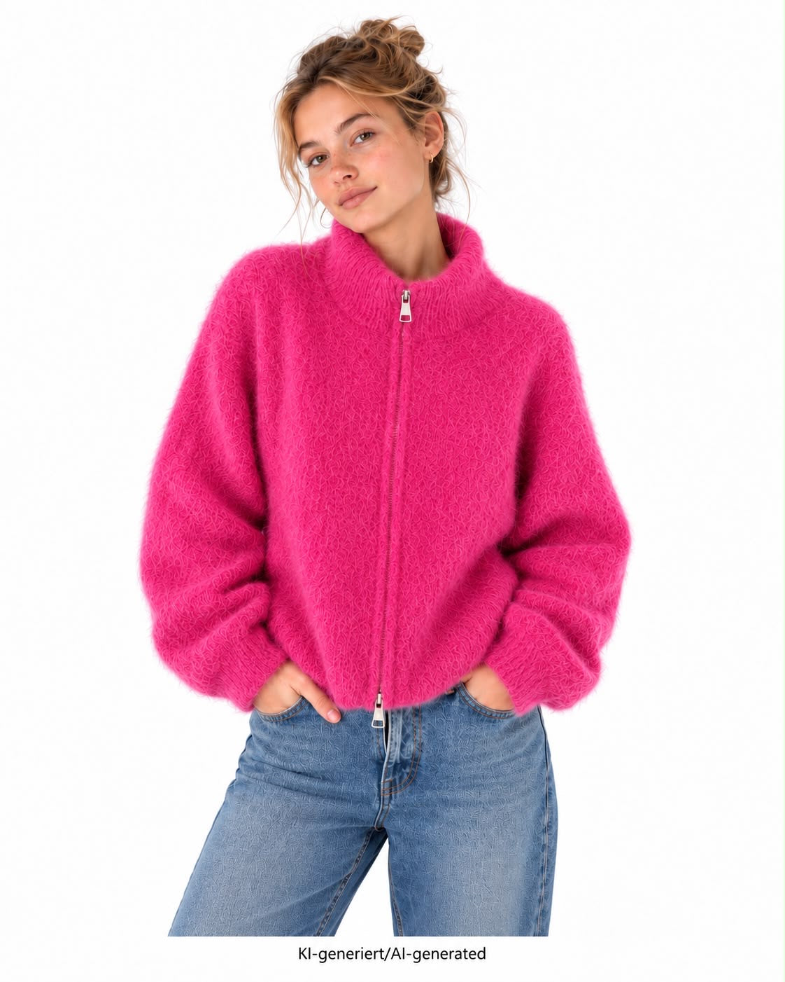 Flair - Kid Mohair Zip Jacke - Fuchsia