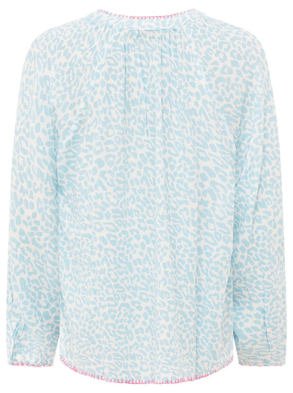 Zwillingsherz - Bluse V-Ausschnitt „Wilder Leo“ - Hellblau