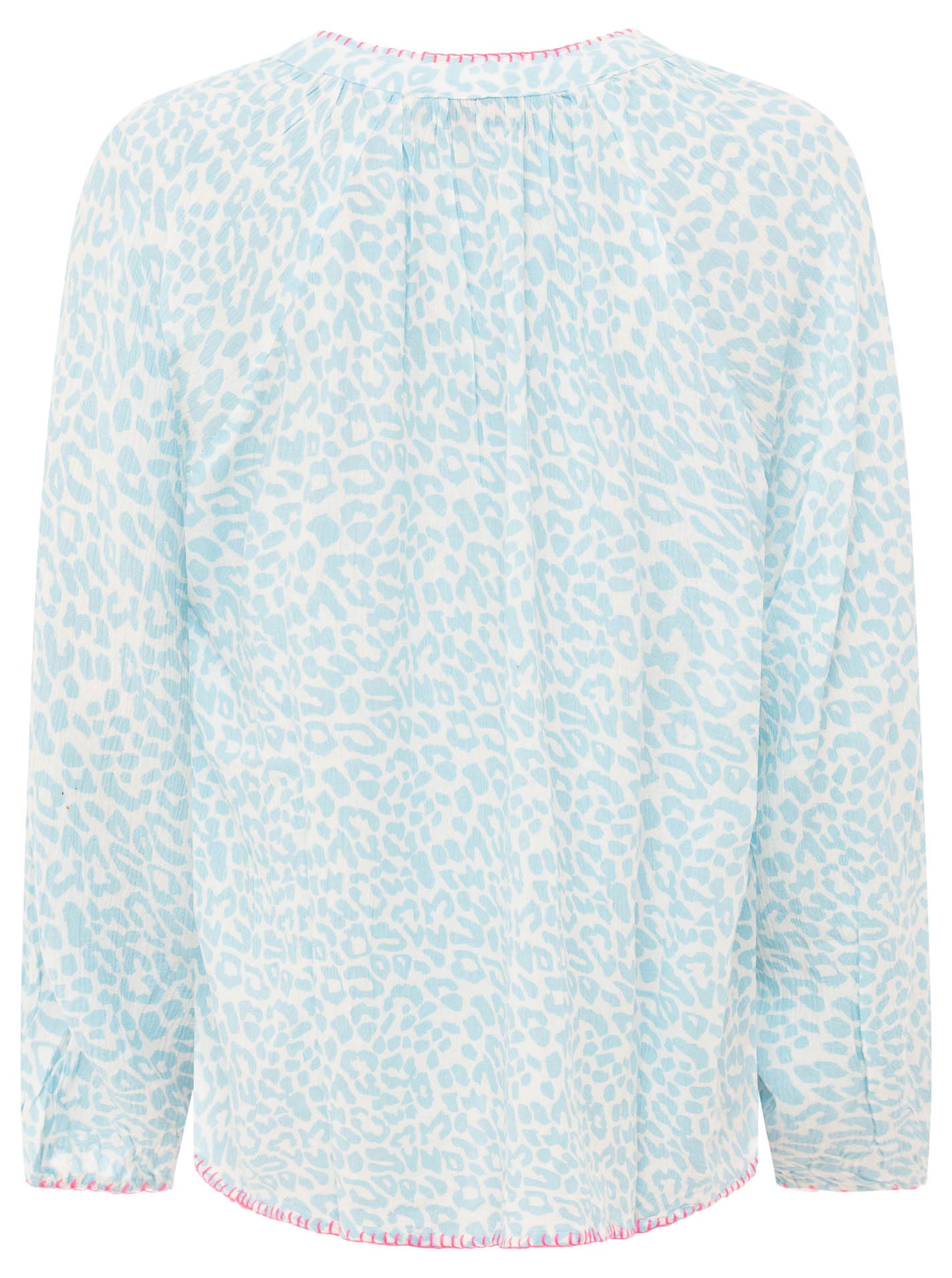 Zwillingsherz - Bluse V-Ausschnitt „Wilder Leo“ - Hellblau