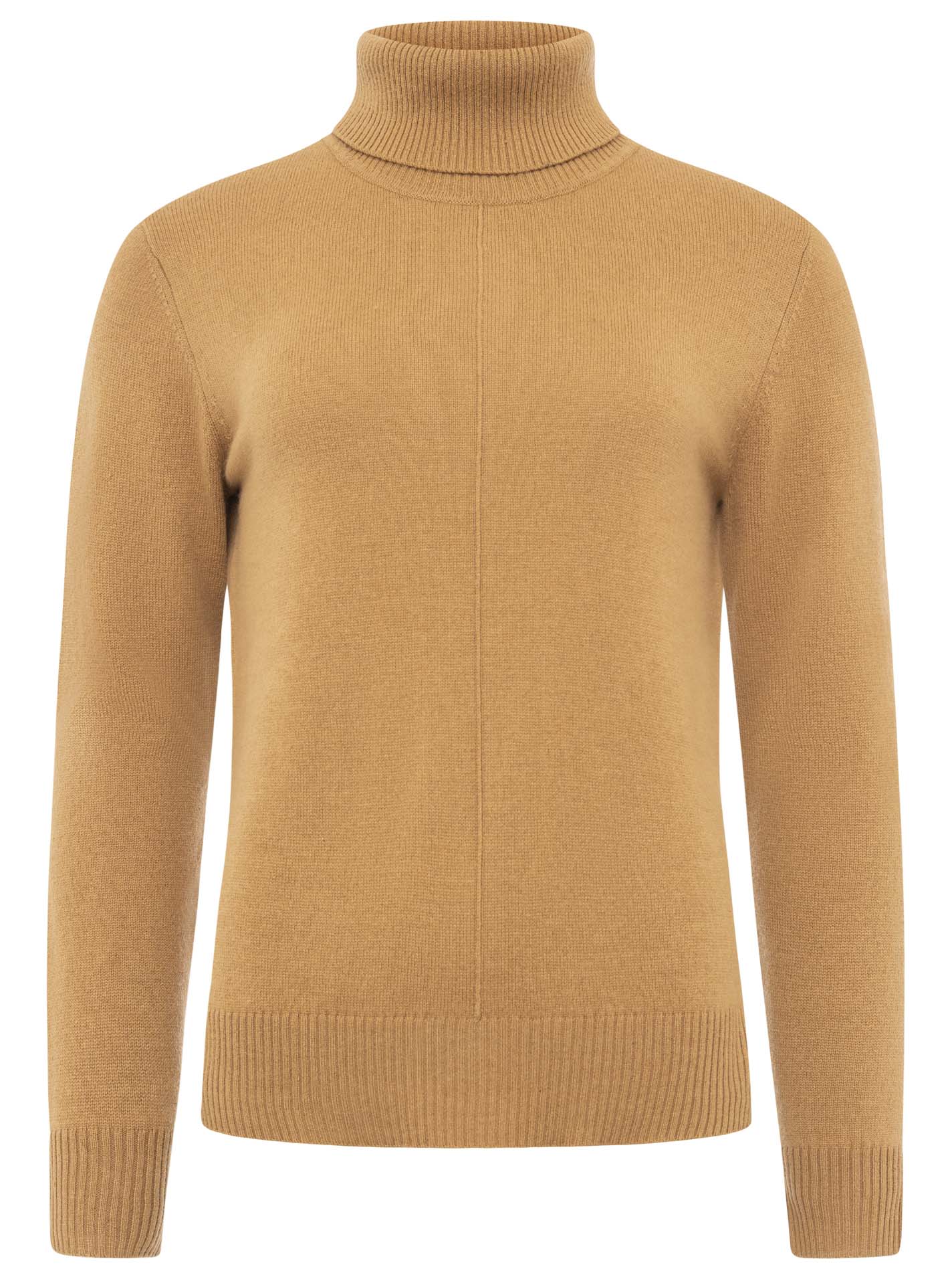 Zwillingsherz 100% Kaschmir Rollkragen Pullover - Camel