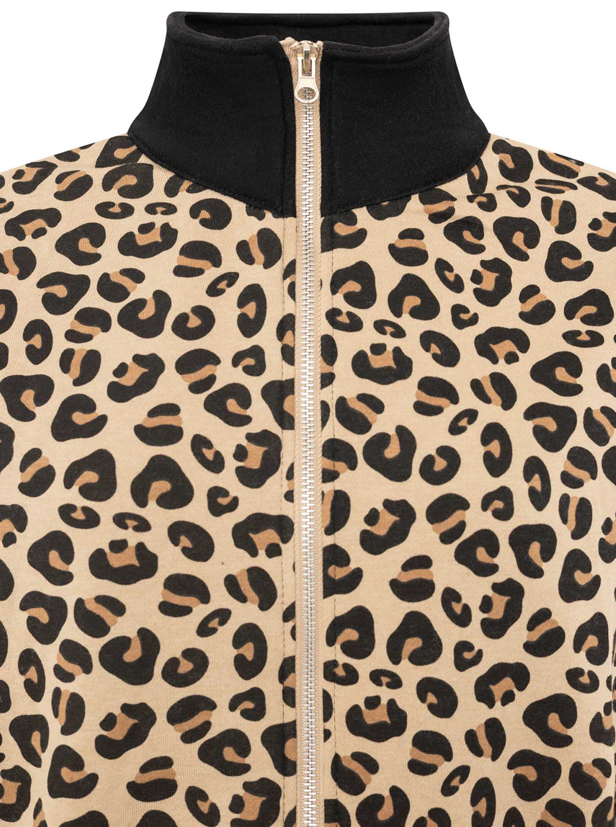 Zwillingsherz - Sweatjacke Zip Leo - Beige/Schwarz