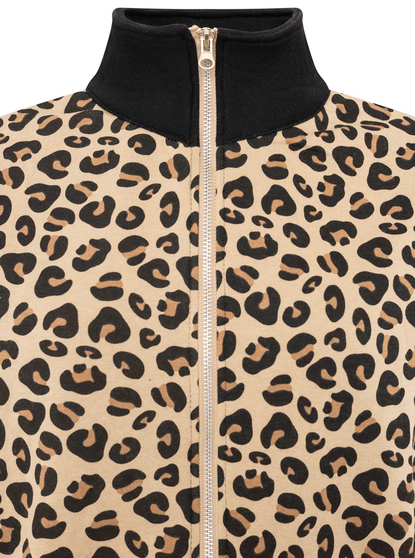 Zwillingsherz - Sweatjacke Zip Leo - Beige/Schwarz