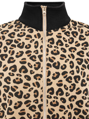 Zwillingsherz - Sweatjacke Zip Leo - Beige/Schwarz