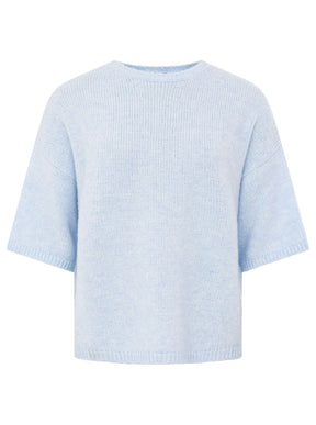 Zwillingsherz - Kurzarm Pullover Boxy - Blau
