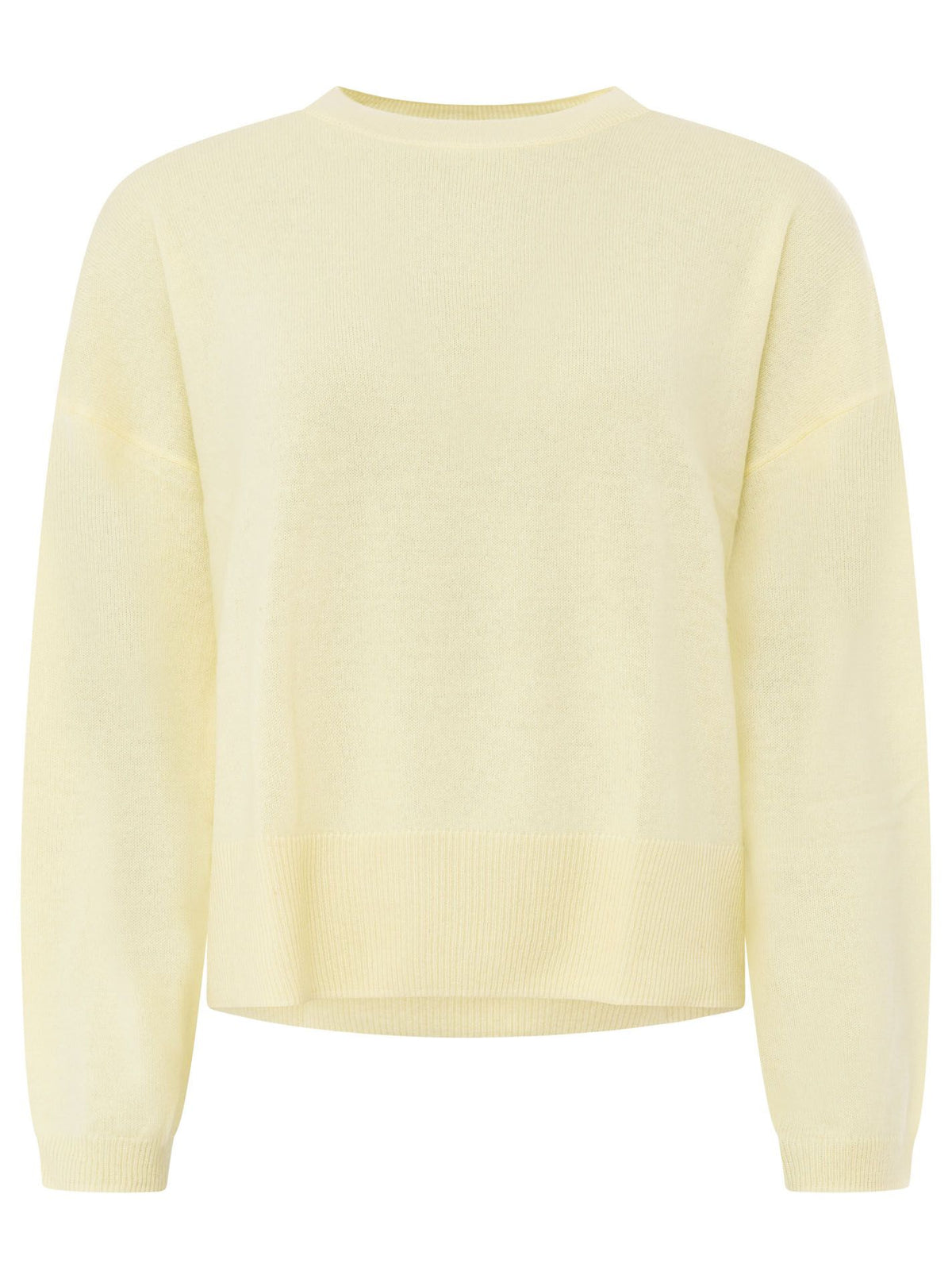 100% Kaschmir Rundhalspullover "Kastig" - Gelb