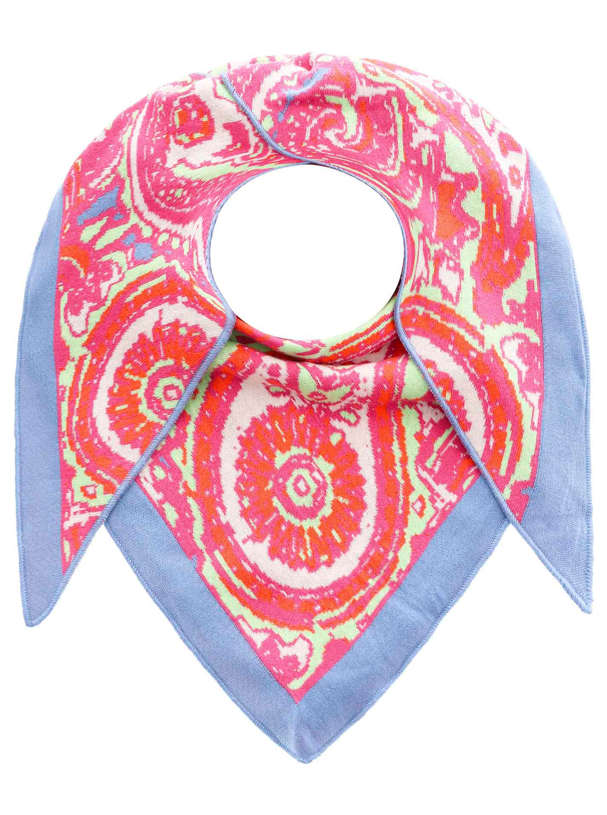 Zwillingsherz - Dreieckstuch/Schal "Paisley" Baumwolle - Blau