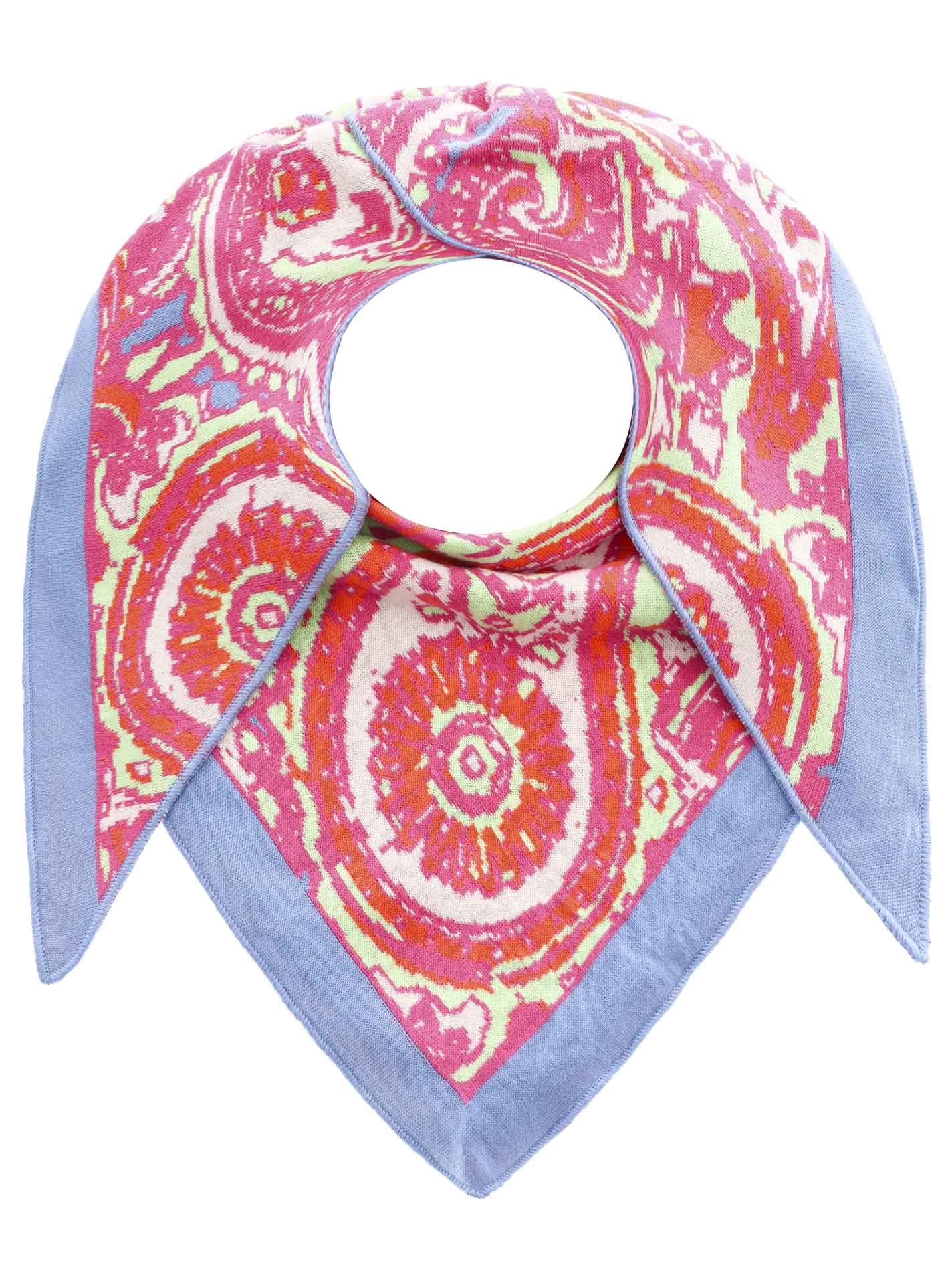 Zwillingsherz - Dreieckstuch/Schal "Paisley" Baumwolle - Blau