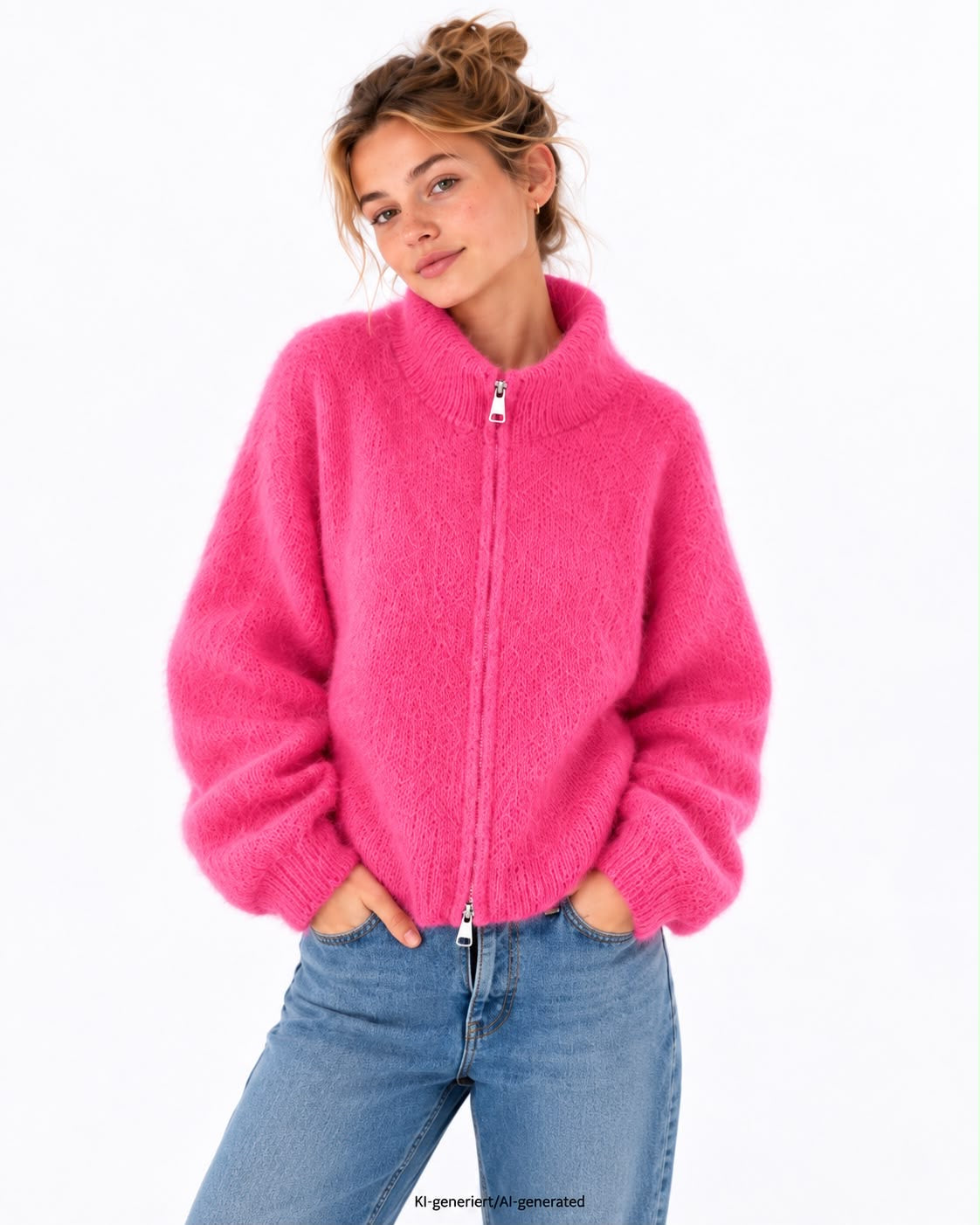 Flair - Kid Mohair Zip Jacke - Pink