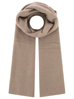 Zwillingsherz 100% Kaschmir Gerippter Schal "Cozy" - Taupe