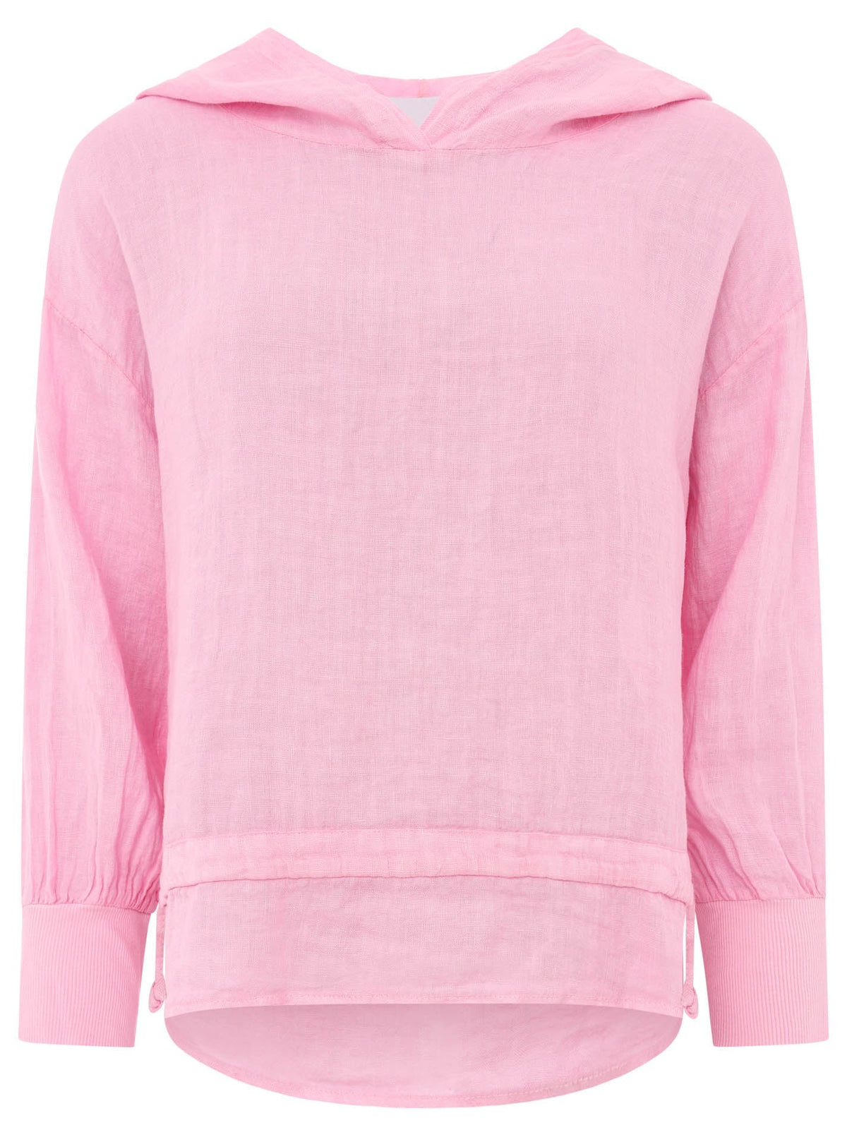 Zwillingsherz - Blusen Hoodie im Leinen Look - Rosa
