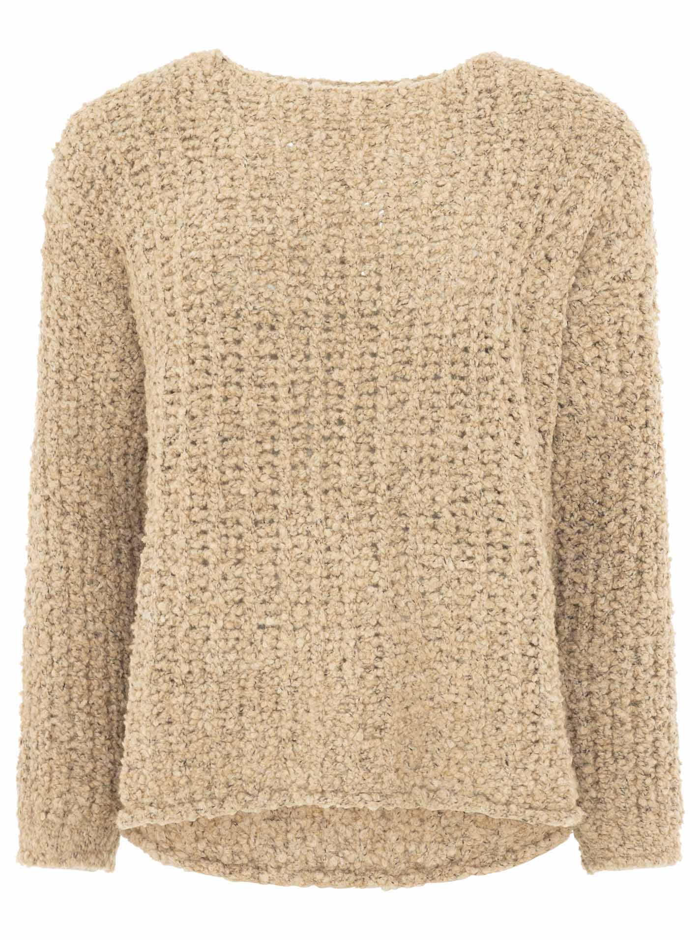 Zwillingsherz - Oversize Pullover mit Wolle - Beige