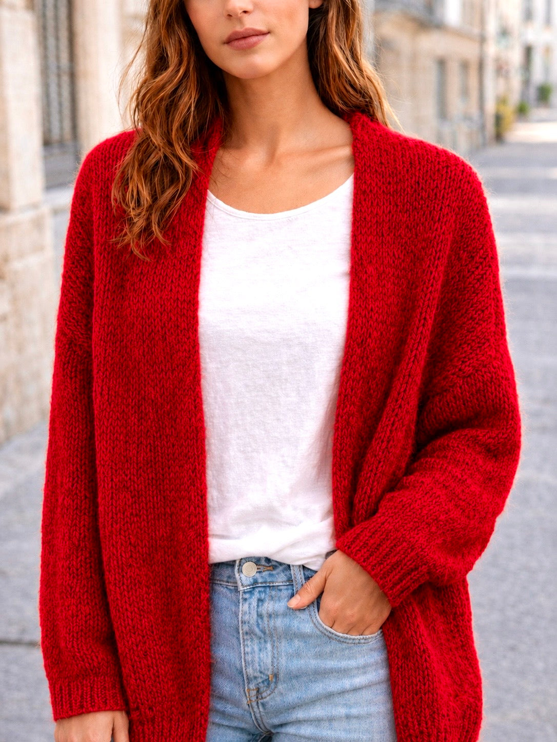 Flair Cardigan in trendigem Rot
