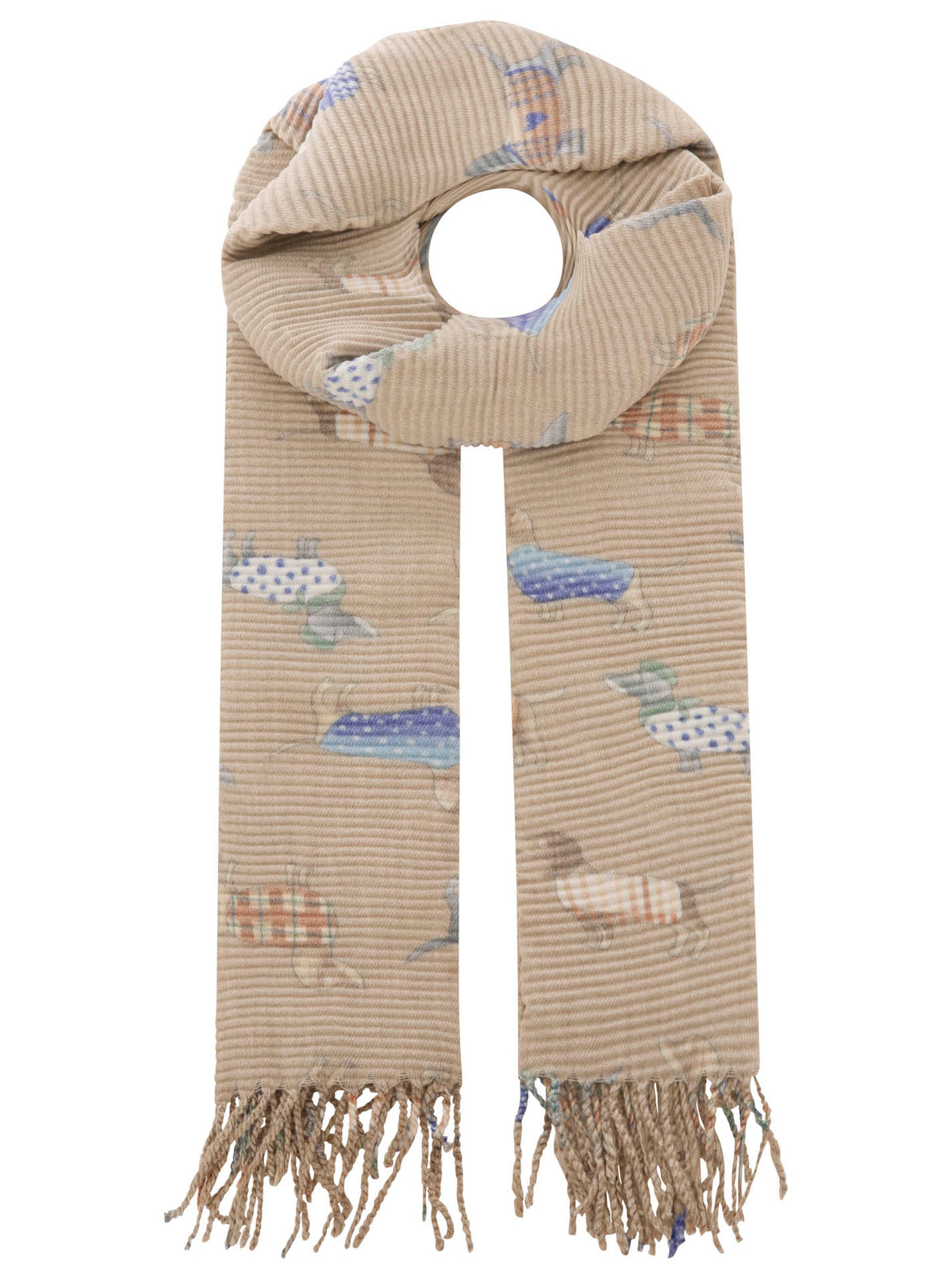 Zwillingsherz -Schal "Dogs" - Beige