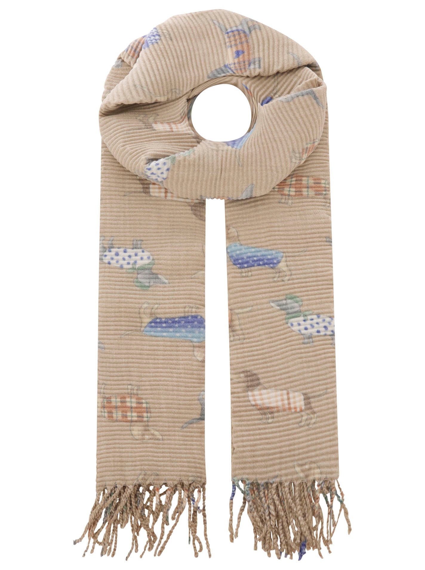 Zwillingsherz -Schal "Dogs" - Beige