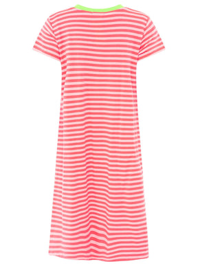 Zwillingsherz - Sweat Kleid "Neon Streifen" - Pink