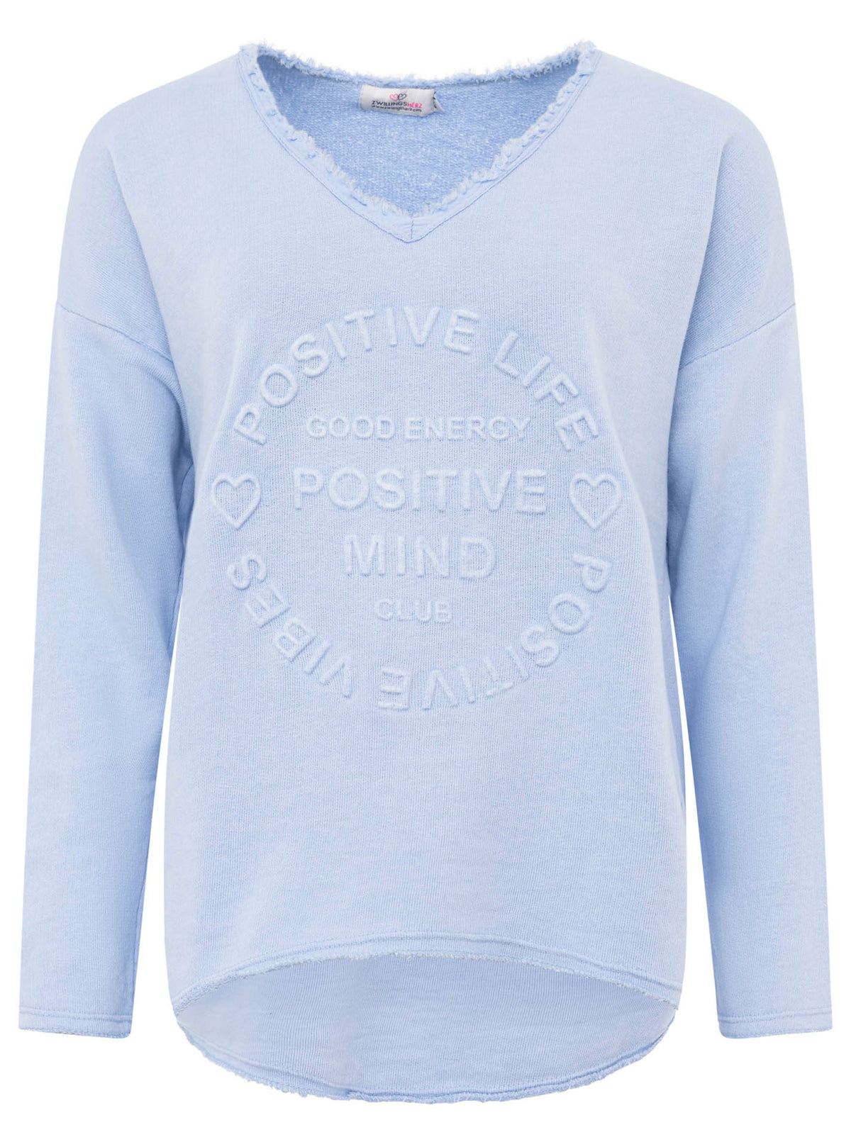 Zwillingsherz -  Sweatshirt "Positive Mind" - Hellblau