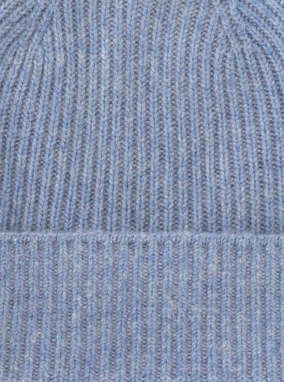 Zwillingsherz Kaschmir Umschlagmütze "Rippstrick" (100% Cashmere) - Jeansblau