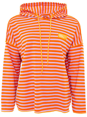 Zwillingsherz Hoodie "Neon Streifen" - Orange/Blau