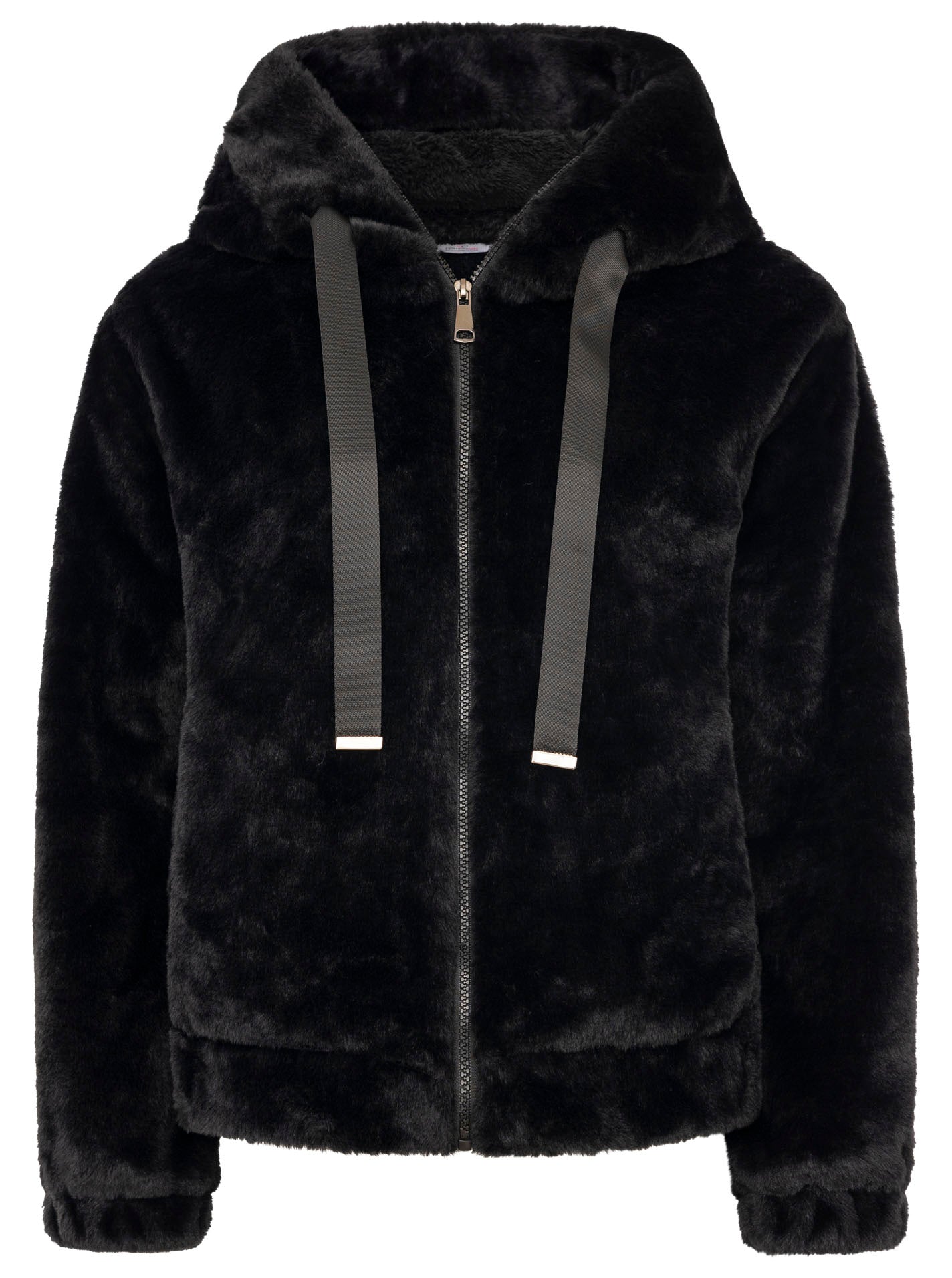 Zwillingsherz Teddy Plüsch Jacke - Schwarz