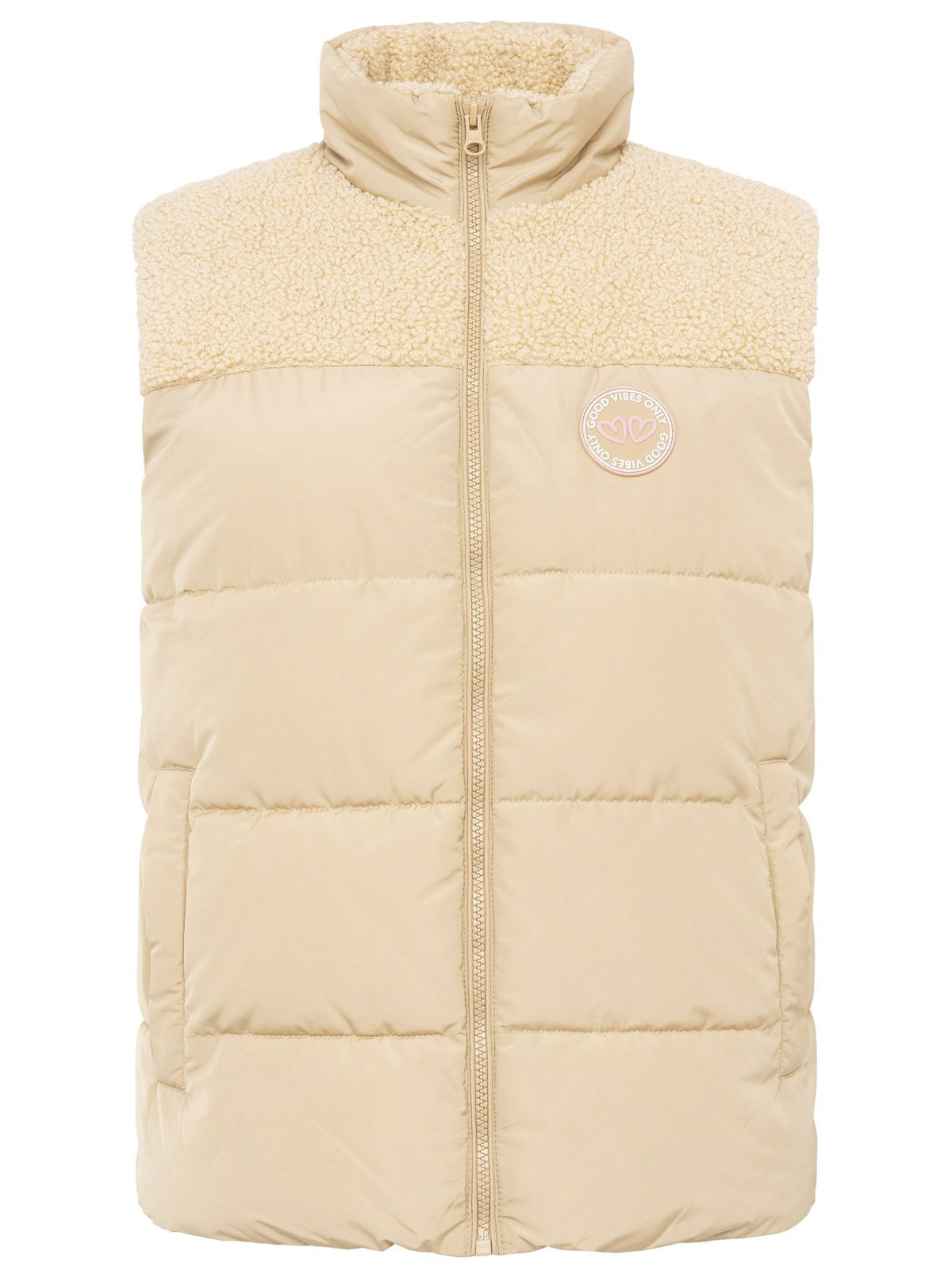 Zwillingsherz - Steppweste Teddy Plüsch - Beige
