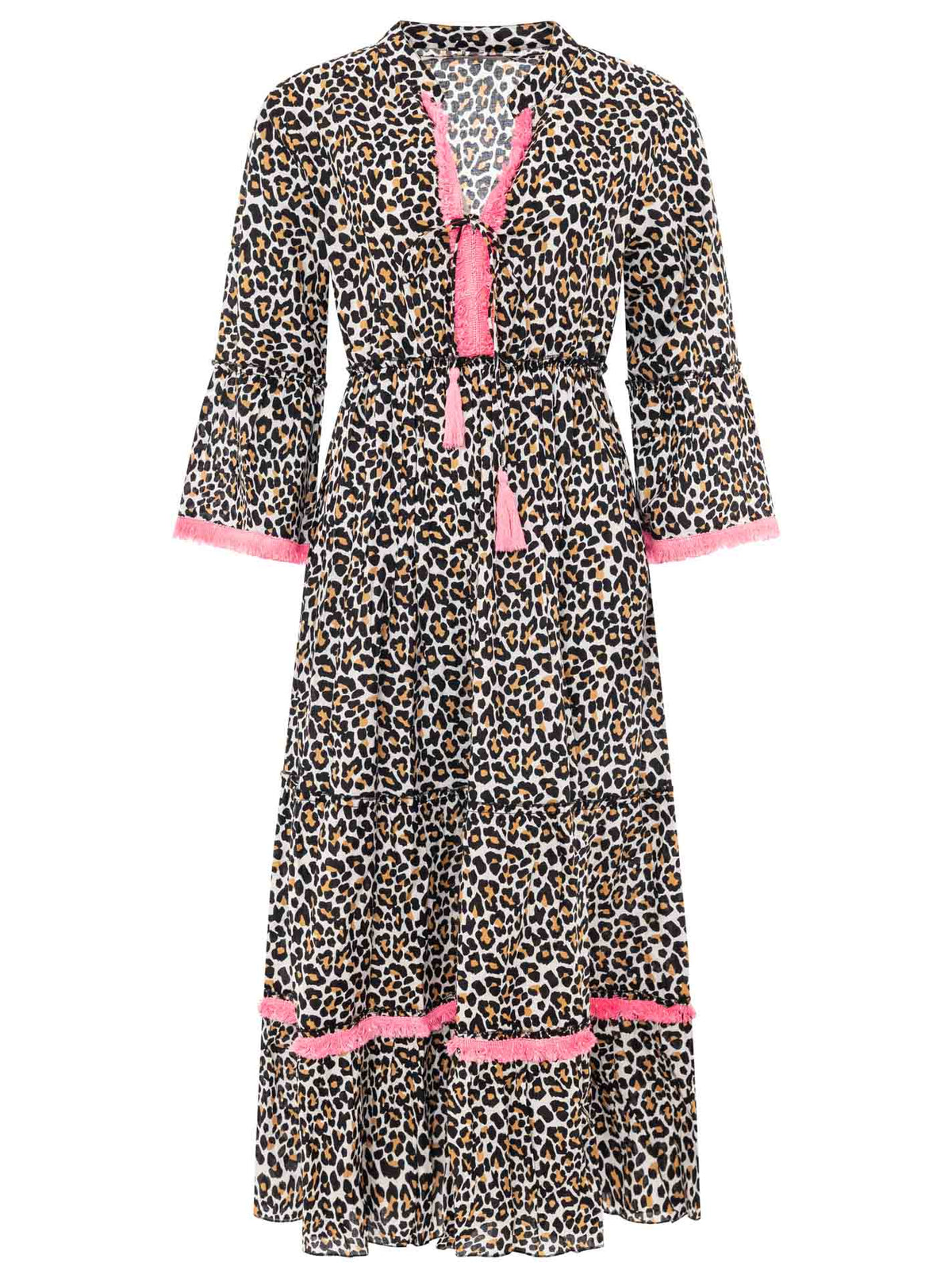 Zwillingsherz - Maxikleid "Leo" - Beige/Pink