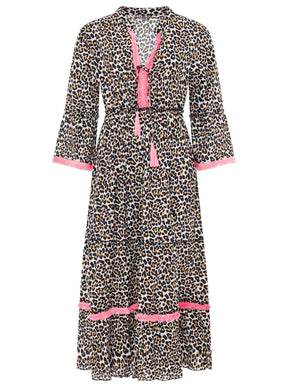 Zwillingsherz - Maxikleid "Leo" - Beige/Pink