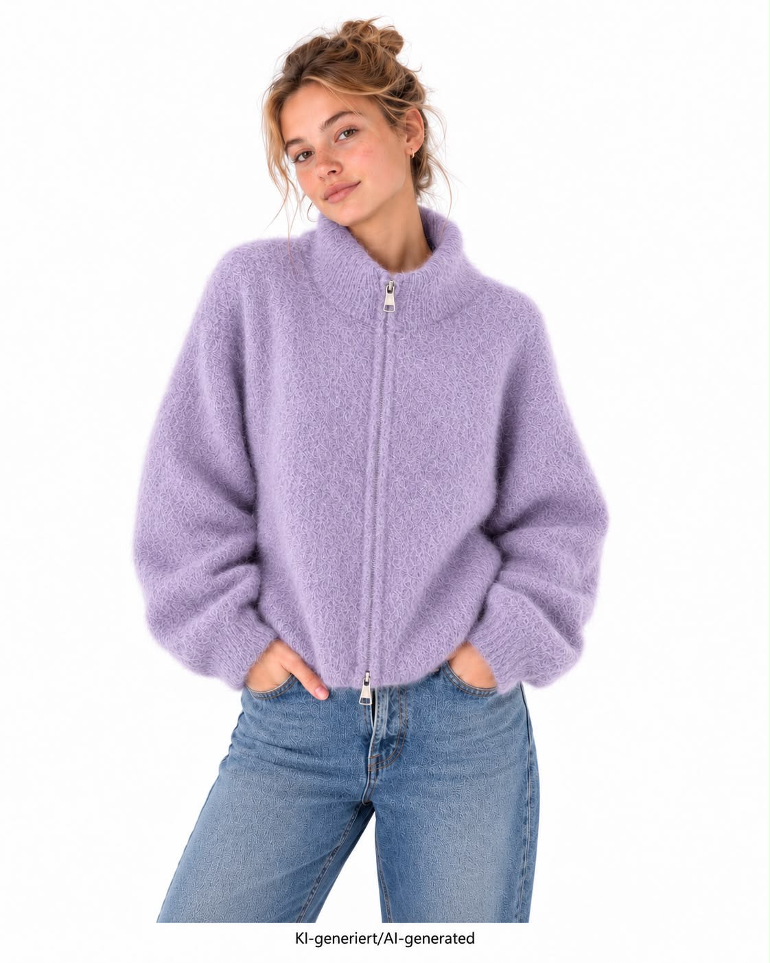 Flair - Kid Mohair Zip Jacke - Flieder