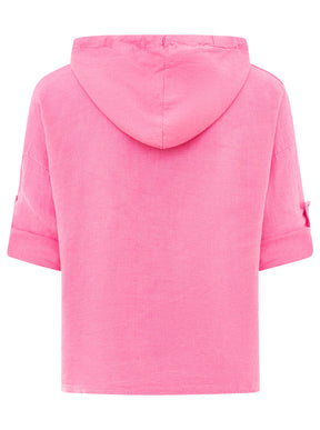 Zwillingsherz - Leinen Kapuzenbluse "Sommer" - Pink