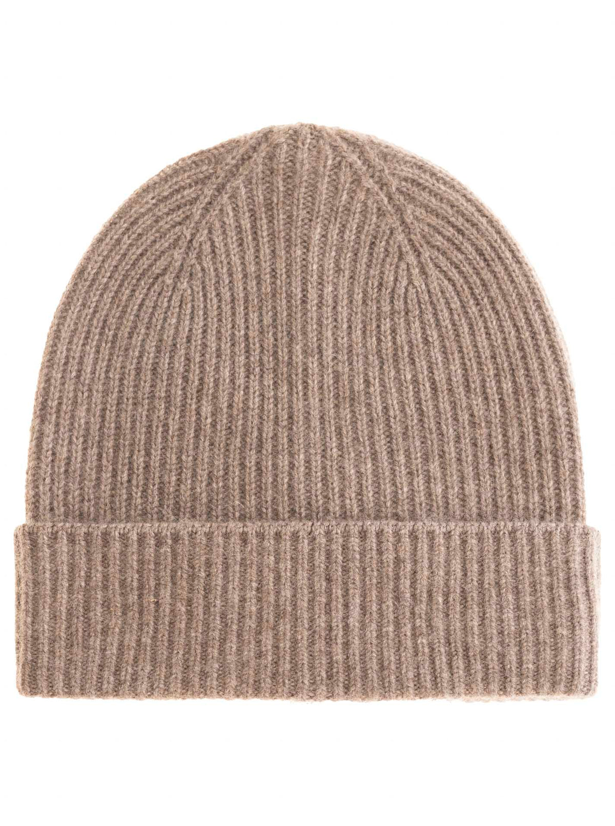 Zwillingsherz - Cashmere Rippstrick Mütze - Taupe