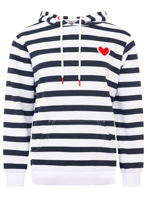 Zwillingsherz - Hoodie Streifen Herz - Marine (Super Sale - keine Retoure)